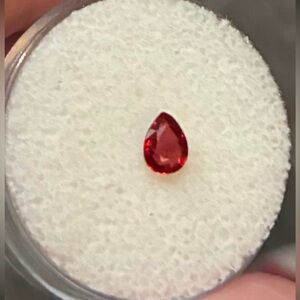 .5ct Beautiful Mexican Red Orange Fire Opal Loose Gemstone Teardrop